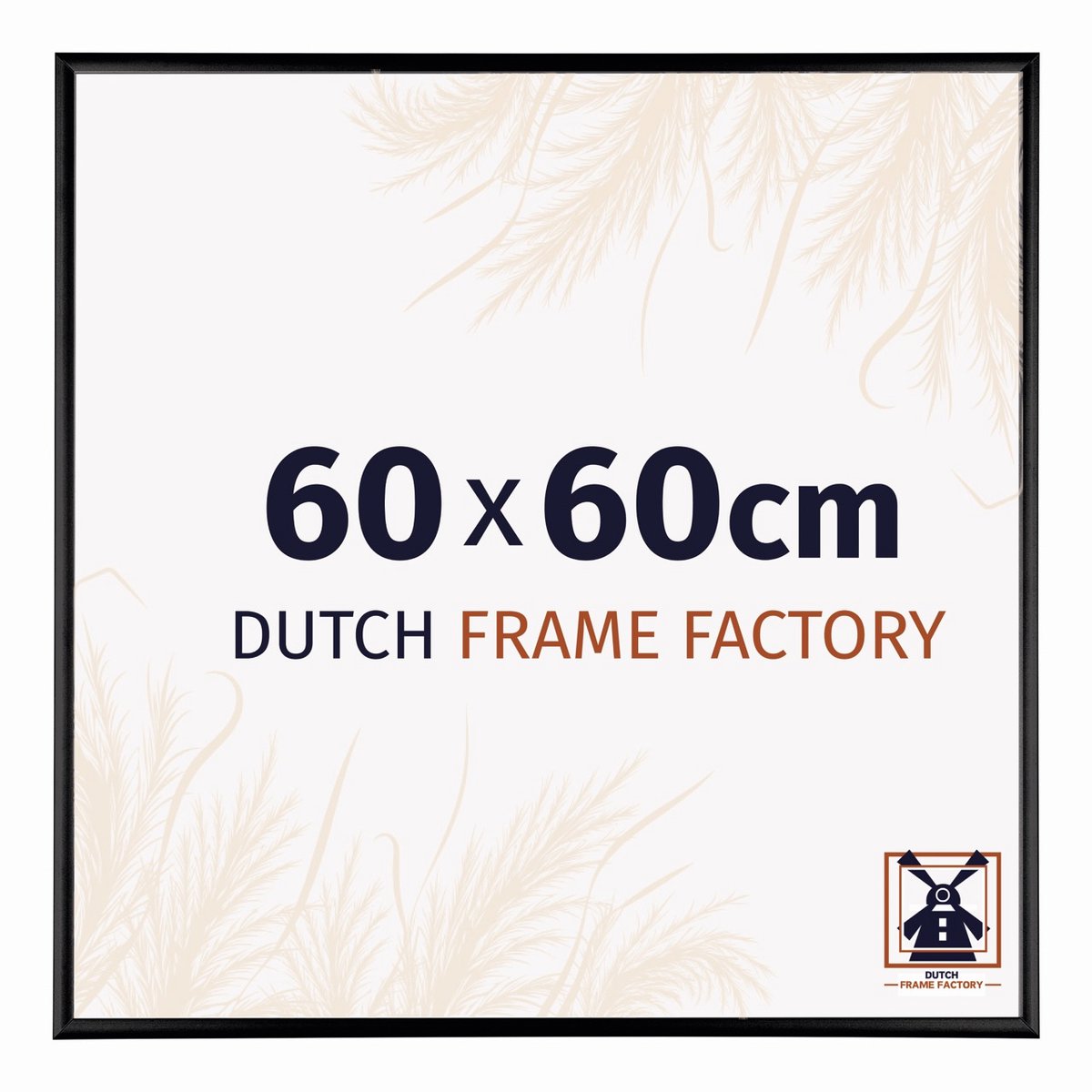 Fotolijst 60x60 cm - Aluminium - Zwart Hoogglans - Kampen