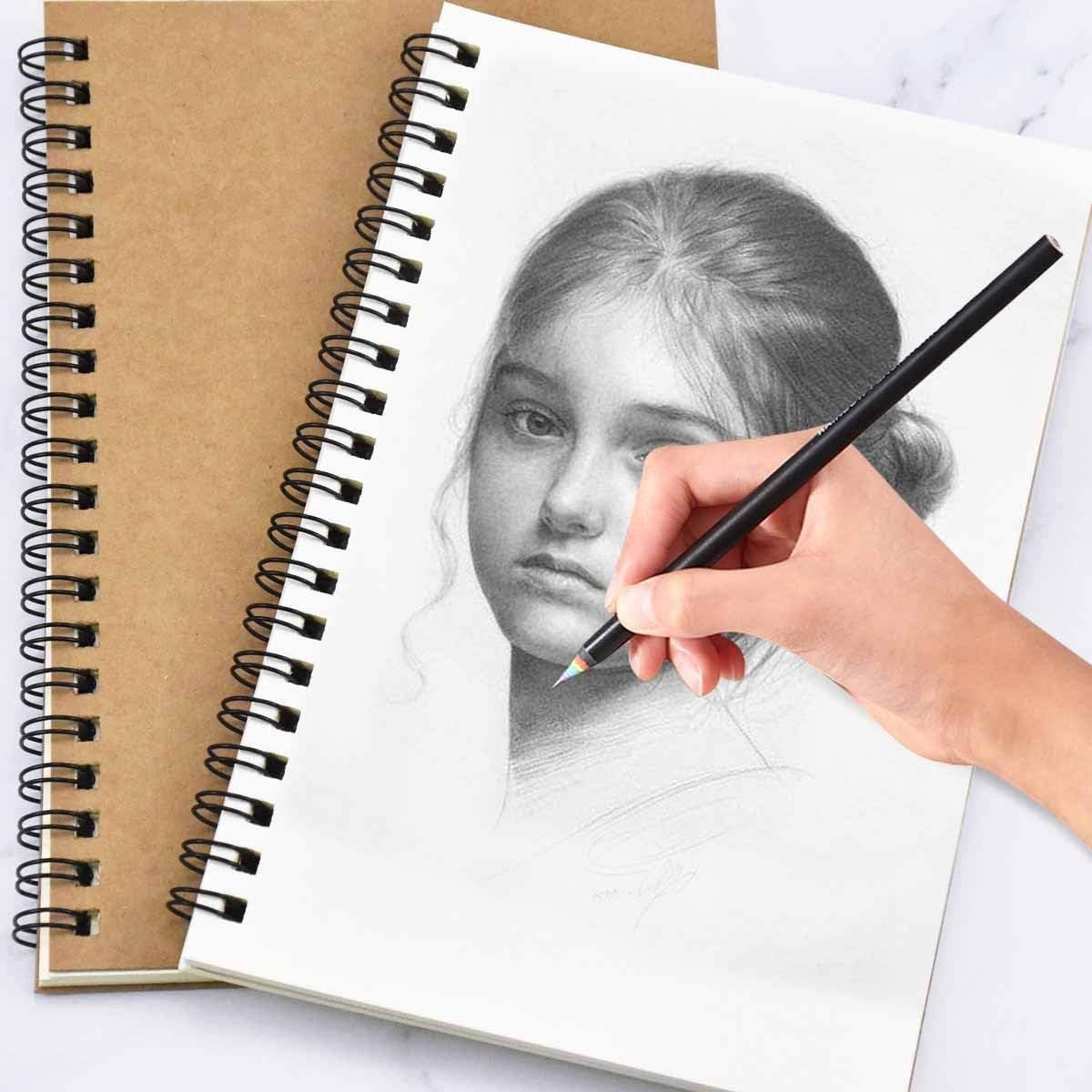 Sketchbook Set van 2, A5 Formaat, 120g Papier, Spiraalbinding, 100 Bladzijden, Ideaal voor Schilderen, Tekenen en Creatieve Projecten