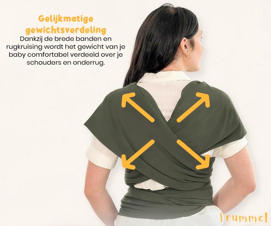 Frummel Baby Draagdoek Groen - Draagzak - Baby Wrap - Baby carrier - Draagdoek baby - Baby 0-36 maanden - Newborn van Frummel — afbeelding 3
