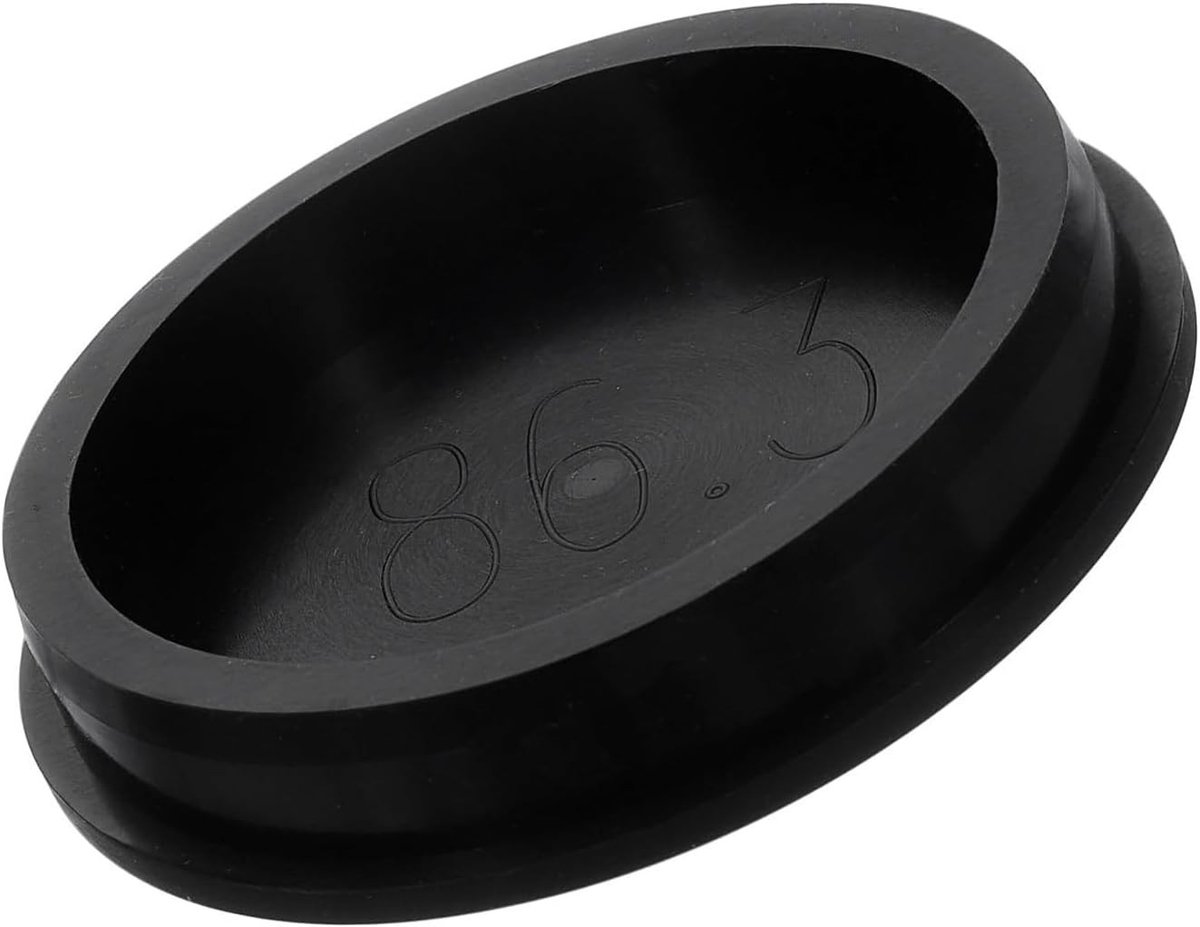 Zwarte Waterdichte Rubber Knop Plug voor 86mm Gaten, Ideaal voor Elektrische Toepassingen en Beveiliging