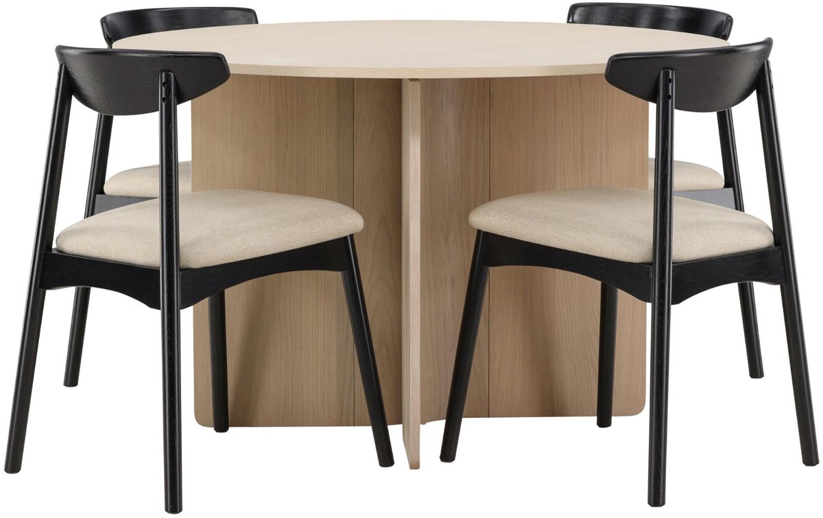 Tyresö eethoek eettafel whitewash 4 stoelen whitewash.