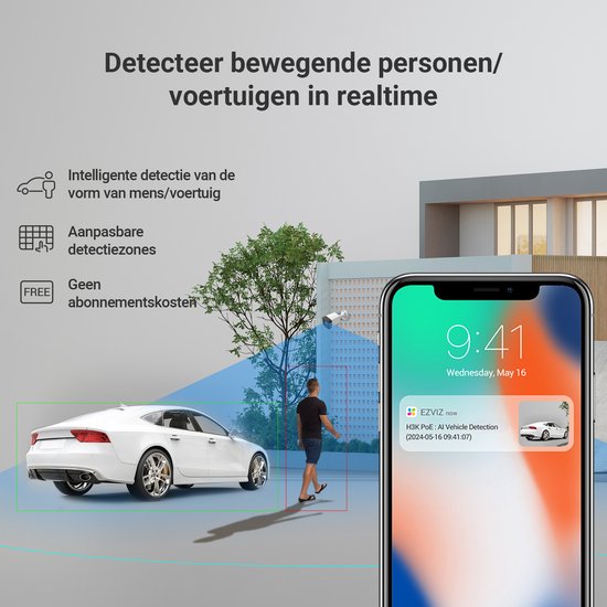 EZVIZ H3K PoE 4K Kit - 4x Beveiligingscamera Buiten - AI-detectie, Nachtvisie & Active Defense - IP67 - PoE & SD van EZVIZ — afbeelding 4