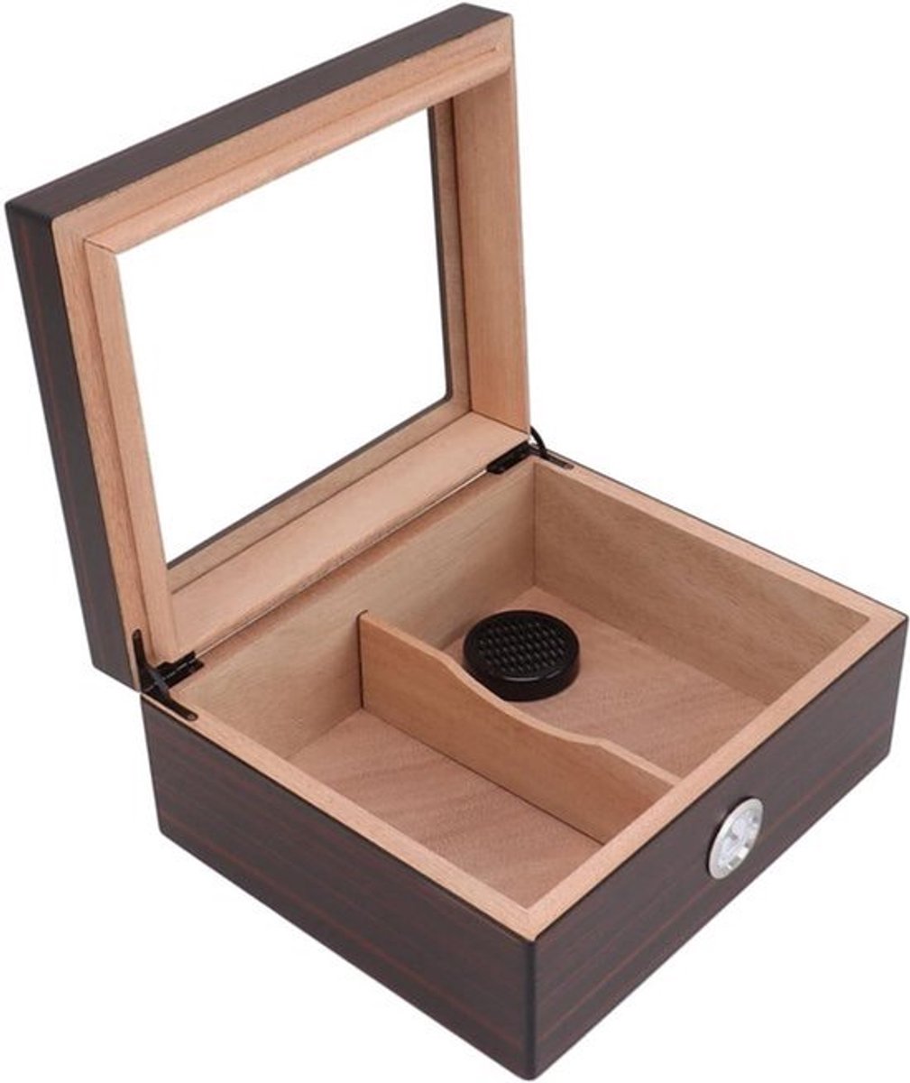 Desktop sigaar luchtbevochtiger Clear Top hydraterende houten sigaar Humidors met hygromet