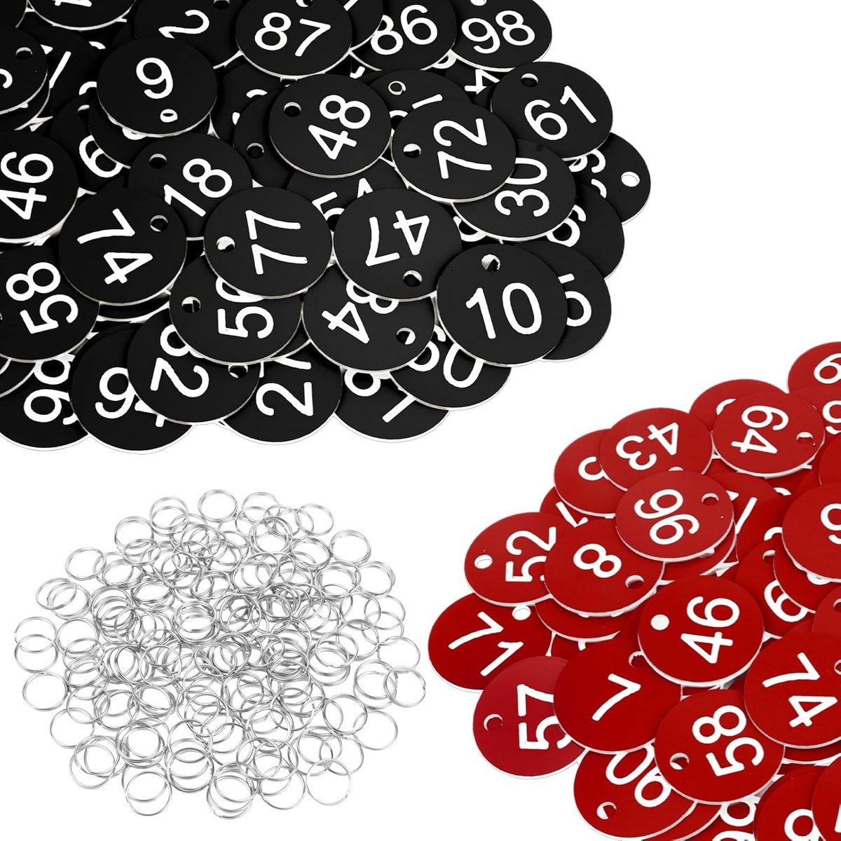 Pack van 200 Genummerde Plastic Labels voor Sleutels, Koffers en Organisatie - Ideaal voor Hotels, Scholen en Huishoudens