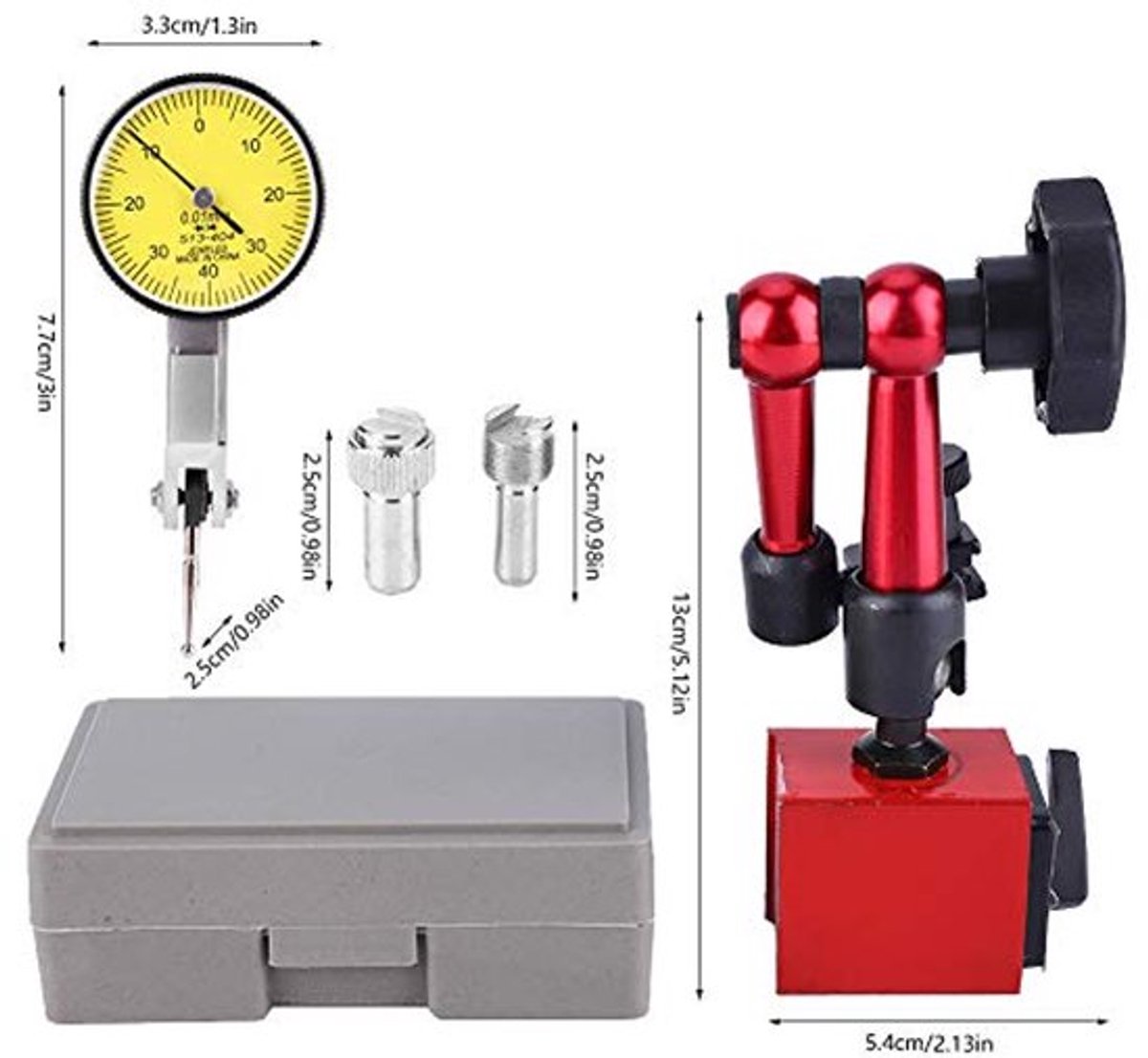 Kleine hef-testindicator meetklok indicator meetklok testindicator 0~0.8mm hoge nauwkeurigheid multi-use draaiknop