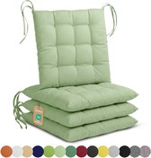 Lavea® Stoelkussens 40x40 cm, Set van 4 – Zitkussen & Stoelpads voor Binnen en Buiten – Comfortabel, Wasbaar en Duurzaam – Eucalyptusgroen
