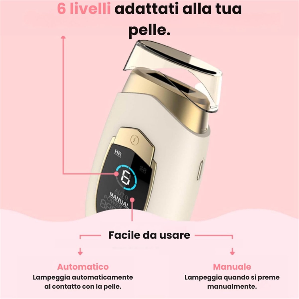 HORCONDORM S.R.L. Epilator met gepulseerd licht, 2.0 epilator, IPL 2 in 1, epilator, IPL, laser ontharing voor vrouwen, mannen, gezicht, bikini, lichaam thumbnail 4