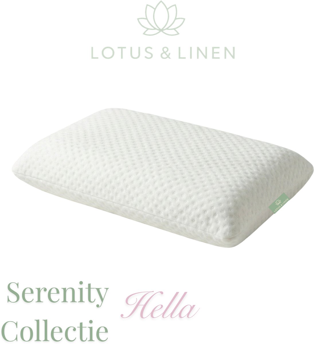 Lotus & Linen Serenity Collectie - Hella Traagschuim Kinderhoofdkussen - Ergonomisch - Orthopedisch - Antiallergisch Tencel Hoes - Premium Memory Foam Kids Pillow - 40x25x10 cm
