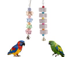 Mineralen Steen Beak Sharpening voor Vogels, 2 Stuks Kauwspeelgoed en Tandverzorging voor Papegaaien en Parkieten, Geschikt voor Vogelkooien