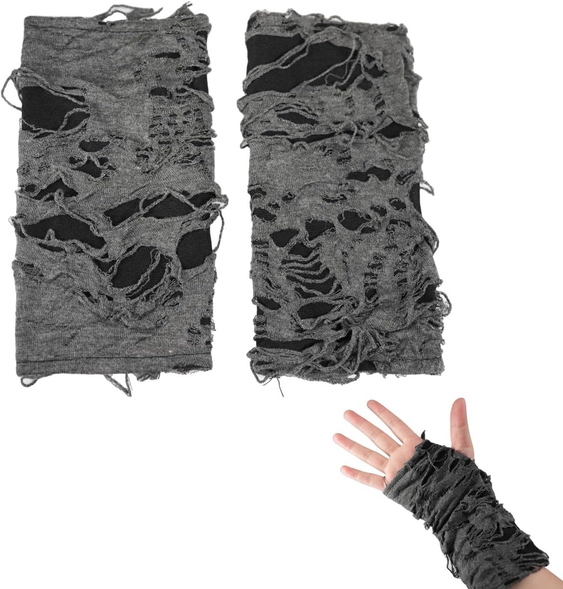 Vingerloze Spinnenweb Kanten Handschoenen voor Halloween Feest, Gothic Kostuum Accessoires, Inclusief Leren Armband, Perfect voor Verkleedpartijen en Rollenspellen