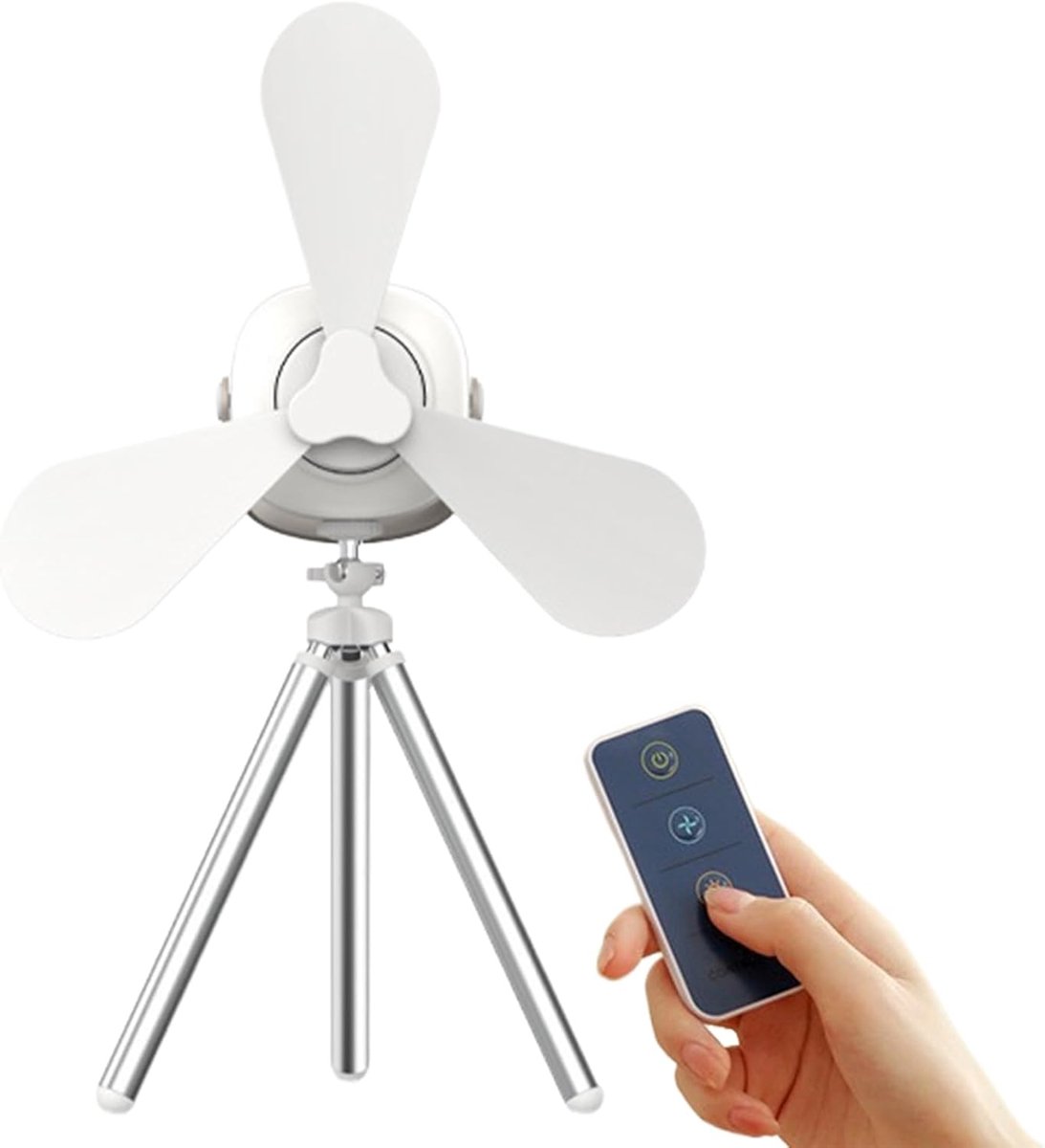 Draagbare Plafondventilator - Ventilator met licht - Camping en buiten - 7200mAh Batterij 10 uur - 26x9cm
