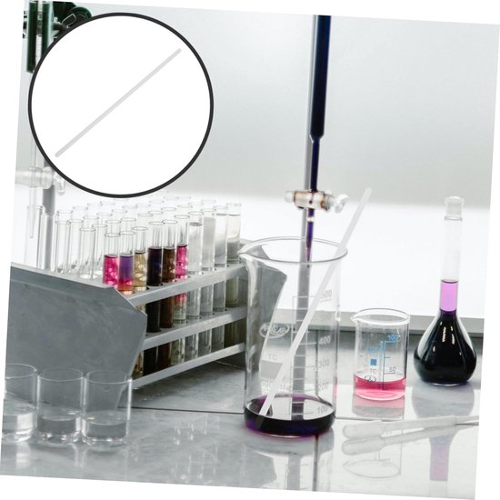 Laboratorium Roerstaaf - PTFE Roerder - Mengprocessen Uitvoeren - Antikleef Eigenschappen - 25 cm Lengte - Wit — afbeelding 3