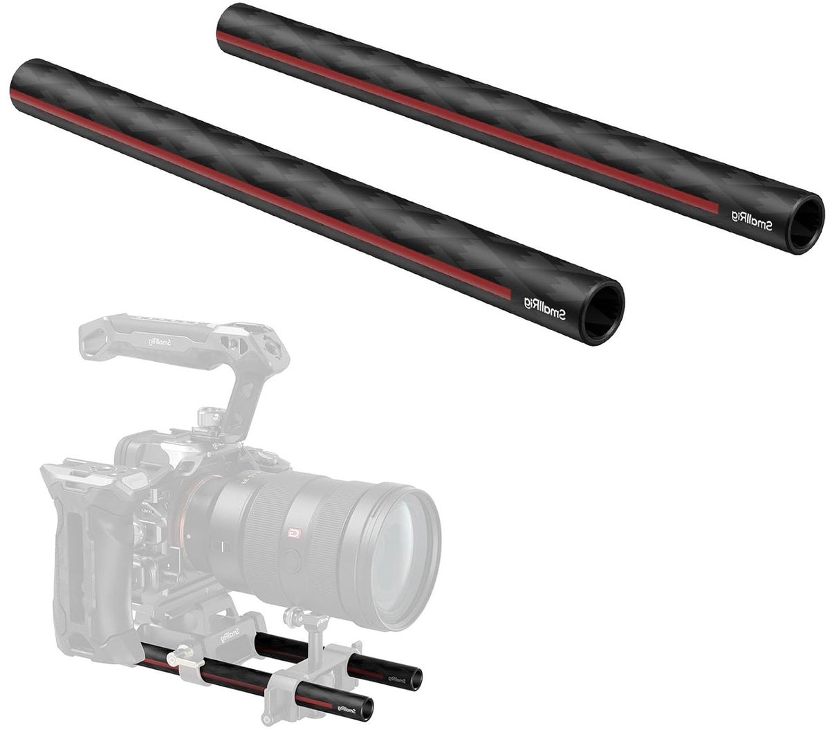 15mm Carbon Fiber Rods (Set van 2, 20 cm) voor Camera Stabilisatie en Rig Bouw