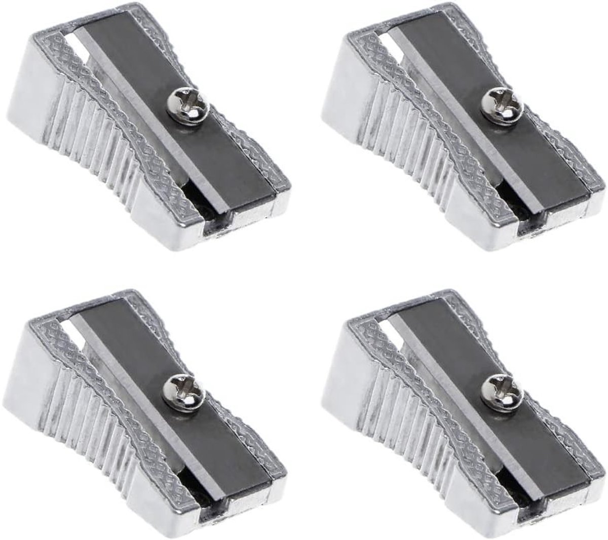 Mini Wedge Potloodslijpers - Set van 4 Stuks, Handheld en Compact voor School en Kantoorgebruik