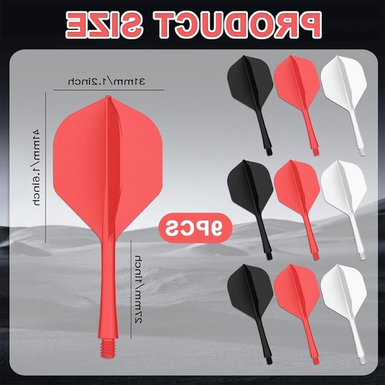 Dailygoods- Dart Flights Set van 9 - K Flex Dartvleugels - 70 mm Schachten - Dartaccessoires - Verbeterde Stabiliteit - Perfecte Controle - Dartpijlen van Dailygoods — afbeelding 5
