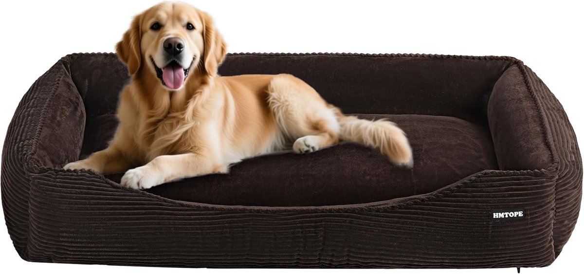 Luxe Orthopedisch Hondenbed van Corduroy met Antislip Onderkant - Wasbaar en Groot Diverse Maten