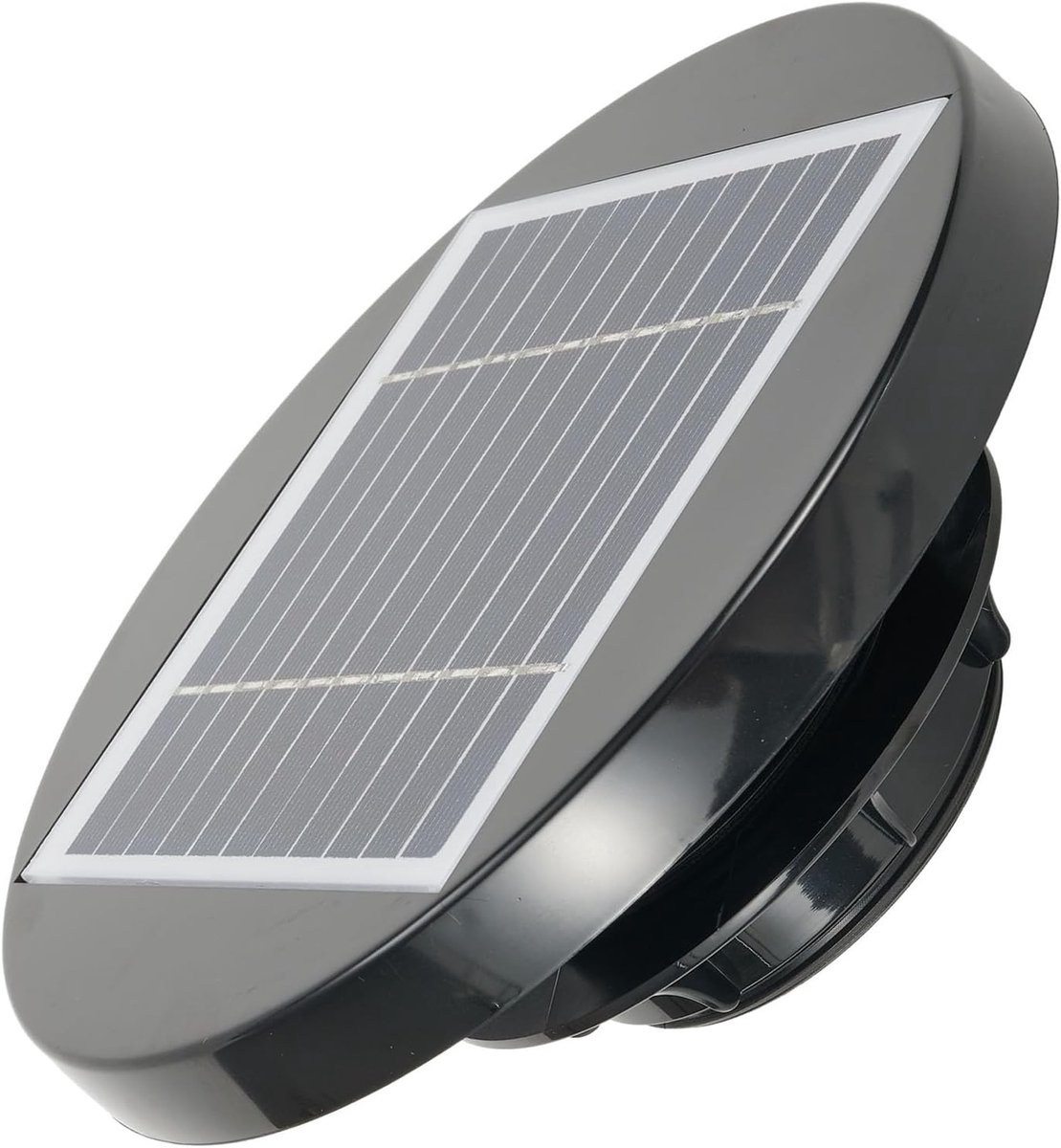 Ventilator op zonne-energie - Dakventilatie afzuiging - Ventilatie in voertuigen - Ultra plat profiel - 200 mm diameter - Zwart