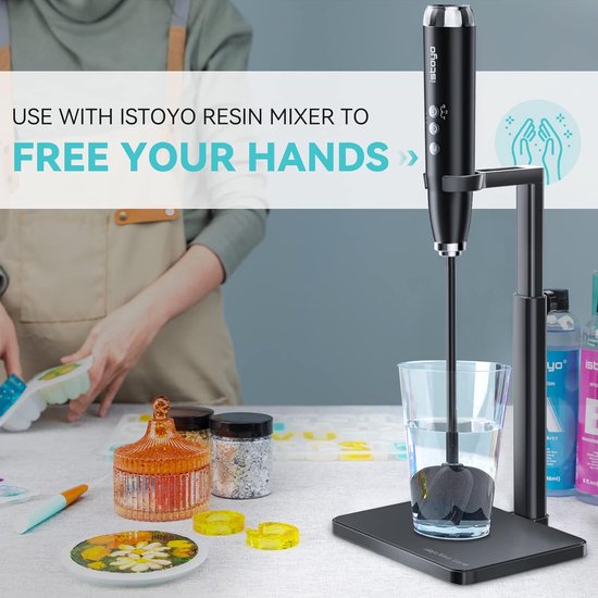 Hars Mixer Stand - Epoxy Houder - Harsen Maken - Vrije Handen Ontwerp - 16.79 x 14.2 cm - Zwart — afbeelding 5