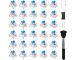 Toetsschakelaars – 50Stuks – Toetsenbord DIY Toetsenbord – Mechanische Switches – met Schakelaartrekker en Borstel – Computeraccessoires