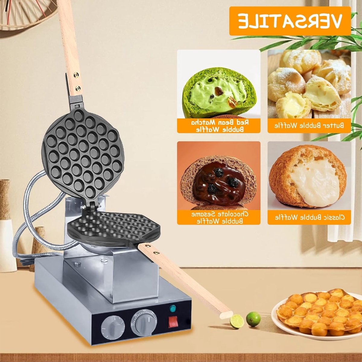 Dailygoods - Wafelijzer - Anti-aanbak Bakvorm - Ideaal voor Ei Bubble Wafels - Roestvrij Staal - Compact en Duurzaam - Thuis en Commercieel Gebruik - — cadeau in Cadeau-ideeën - foto 6