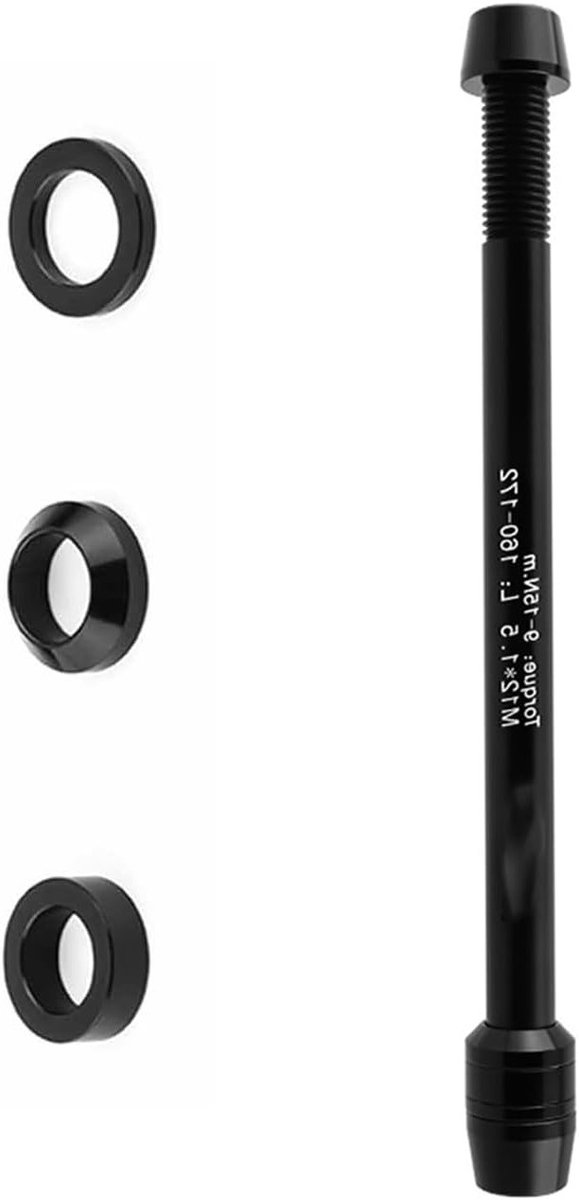 Thru Axle Adapter voor Fietstrainers, M12 x 1.5, 160-172 mm, Aluminium, Geschikt voor Fietsen, Duurzaam en Sterk