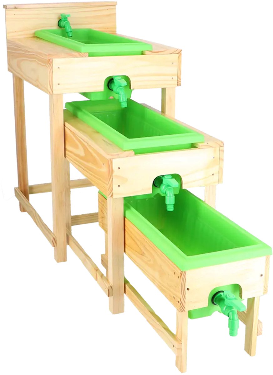 Kids in the garden Houten watertafel set - Educatief speelgoed met kraan voor binnen & buiten