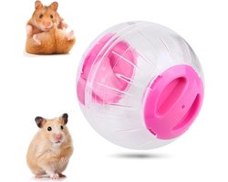 Hamster Run Ball, Hamster Ball, Hamster Wheel Oefenbal, Hamster Running Ball, Hamster Ball Toy, Speelgoed Hamster Running Ball, voor hamster kleine dieren en muizen, kunststof (12 cm, roze)