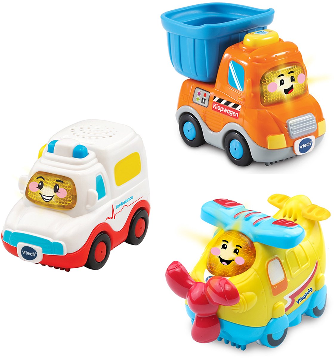 Toet Toet Auto's - Trio Pack Amir, Vasco en Kevin de VTech en Multicolore – photo du produit
