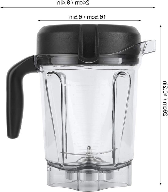Vervangende Blenderkan 64oz voor Voedselmixers - Transparante Container voor Huishoudelijk Gebruik, Ideaal voor Smoothies en Soepen — afbeelding 5
