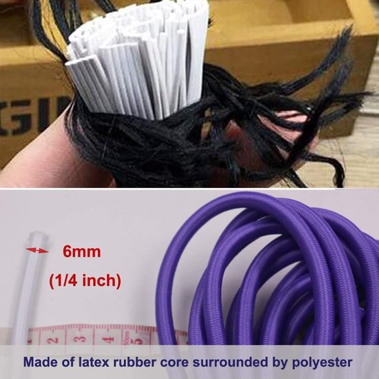 Elastisch Koord - Bungee Touw - Bevestigen en Zekeren - Marine Grade Kwaliteit - 1/4" x 25' - Paars — afbeelding 3