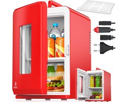 Mini Koelkast - Koelbox Verwarming - Auto Kantoor Camping - Thermo-elektrisch Systeem - 15 Liter - Rood