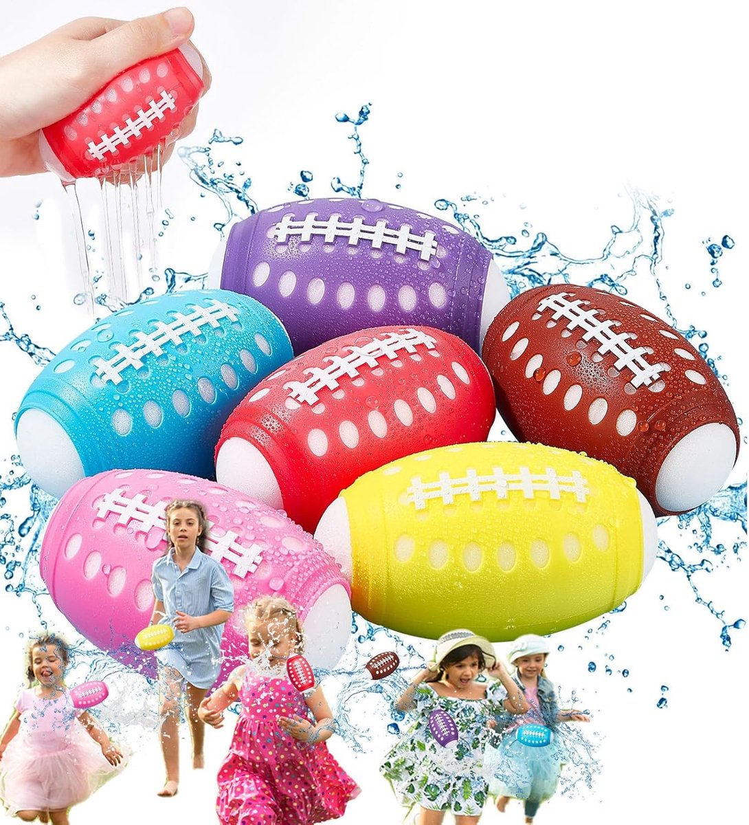 Herbruikbare waterballonnen - Snel vulbare spuitballen - Zomerspeelgoed buiten - Absorberend zacht materiaal - 88 x 52 cm - Meerdere kleuren
