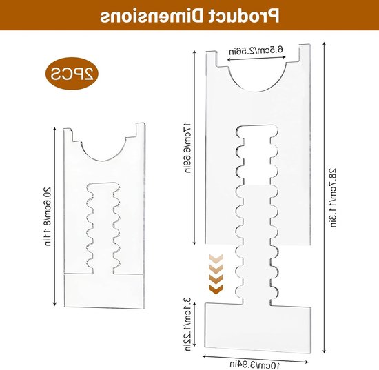 Verstelbare meubelafstandhouders voor wandbescherming, 2 stuks acryl bankstoppers (17-28 cm), veilig voor meubels, stopcontacten en brandbeveiliging — afbeelding 5