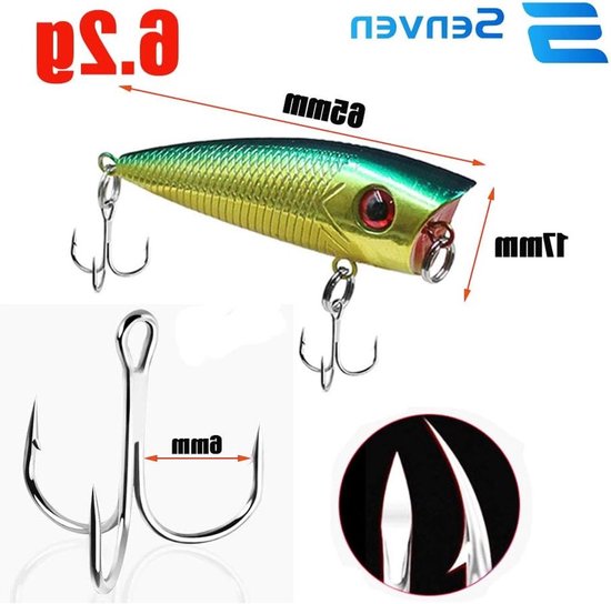 Vijf stuks Wobbler Lures - Plastic Hard Lures voor Vissen, Geschikt voor Snoek, Forel en Baars, Bionische Stijve Aas voor Zoet- en Zoutwater — afbeelding 2