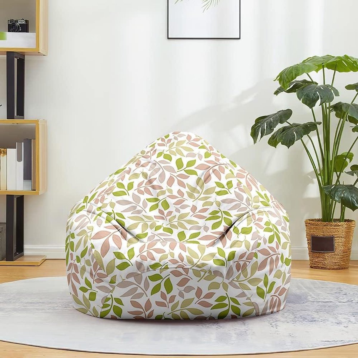 Zitzakhoes - Luie stoelhoes - Speelgoed Opbergen - Wasbaar Katoen Linnen - 70x80cm - Groen