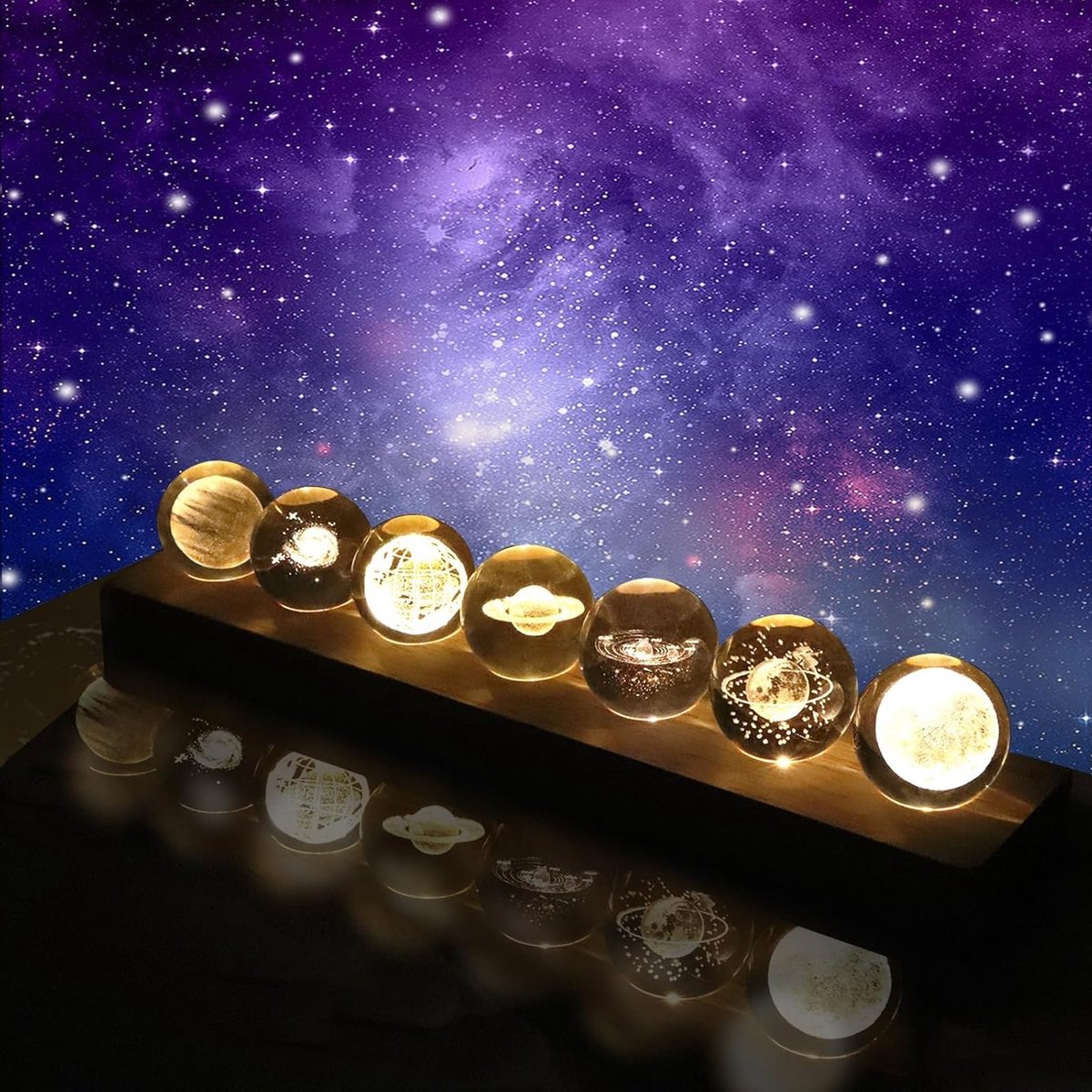 Luminous Galaxy Crystal Ball Set met LED Lampen, Perfect voor Kinderen en Cadeaus voor Moeders en Vriendinnen