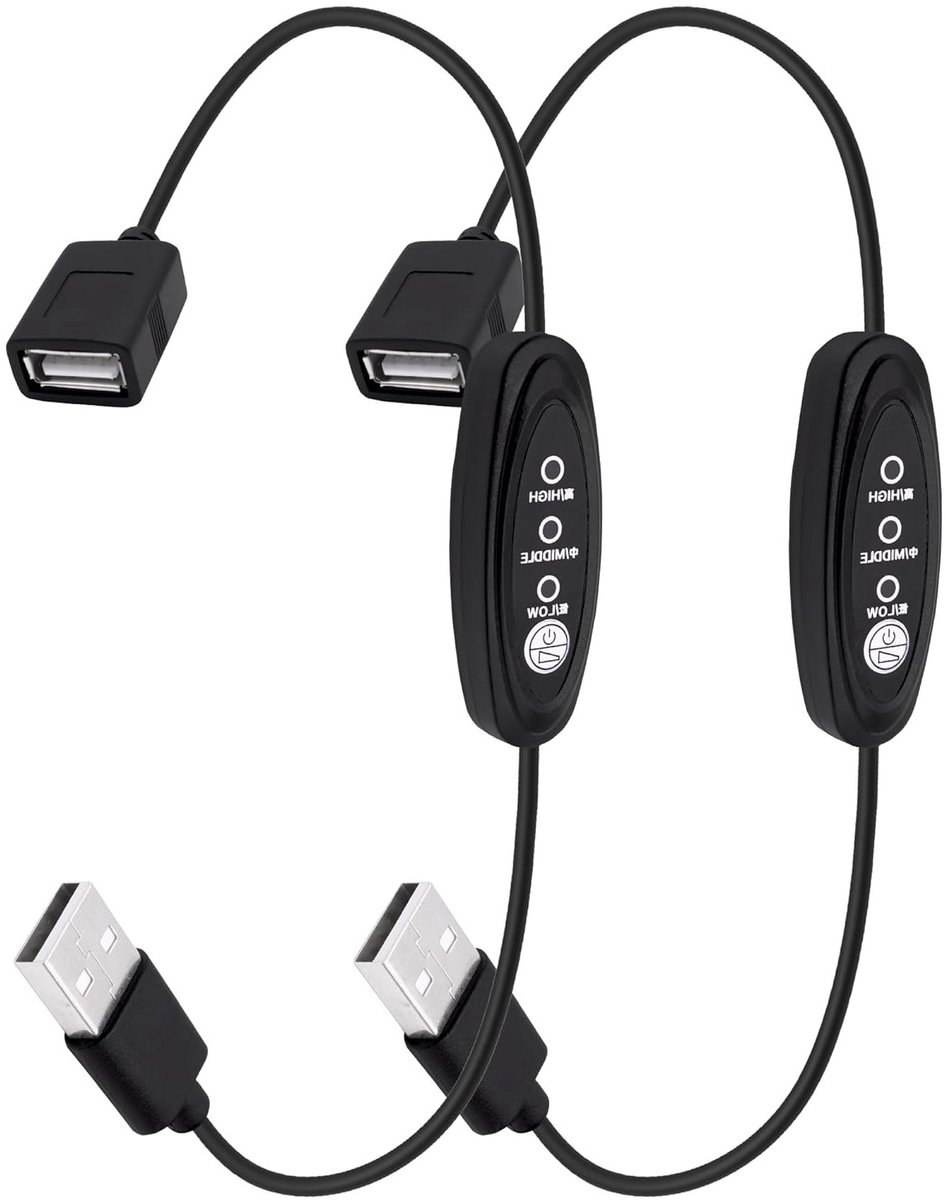 3-Snelheden USB Kabel met Controle Schakelaar - Verlengkabel voor LED Strips en Ventilatoren, 5V Aansluiting