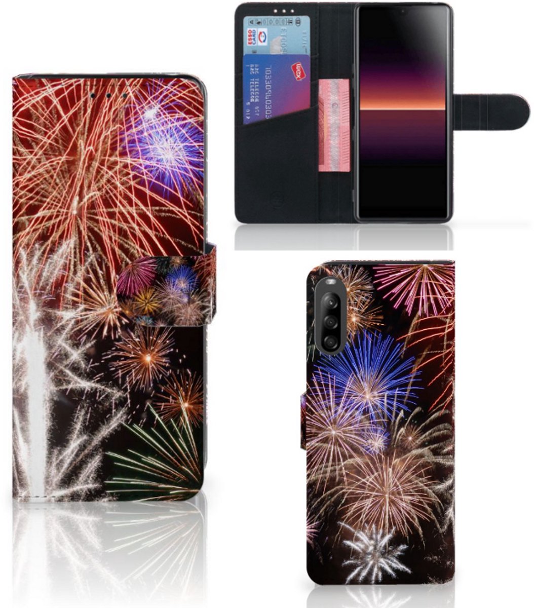 Sony Xperia L4 Wallet Case met Pasjes Vuurwerk