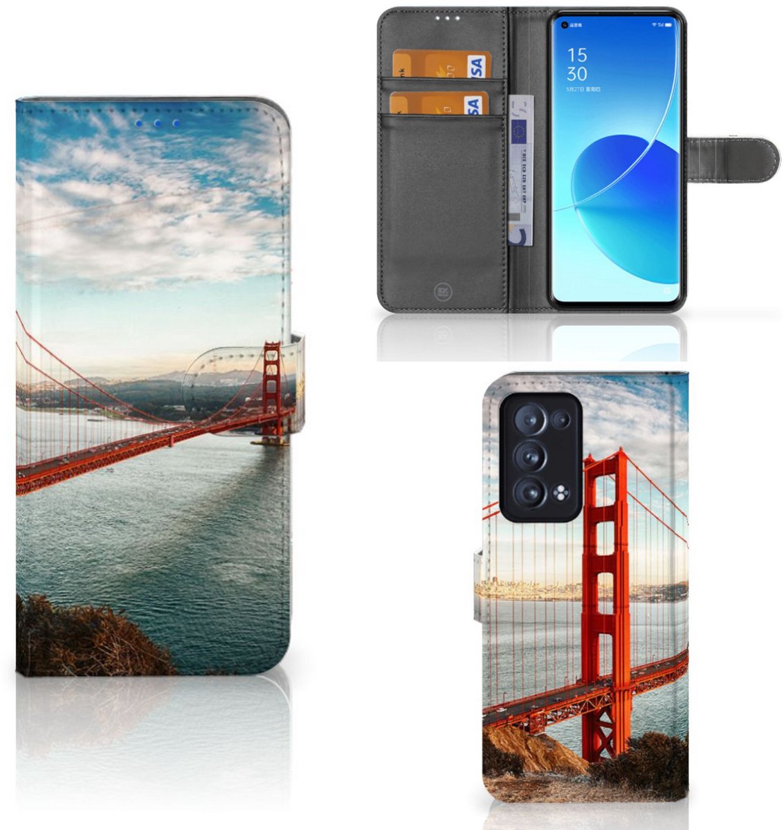 OPPO Reno 6 Pro Plus 5G Flip Cover Golden Gate Bridge