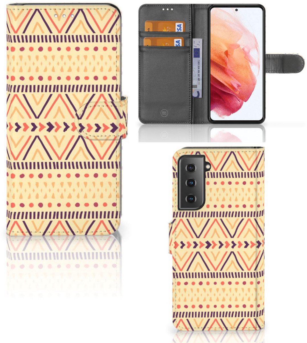 Samsung Galaxy S21 Telefoon Hoesje Aztec Yellow