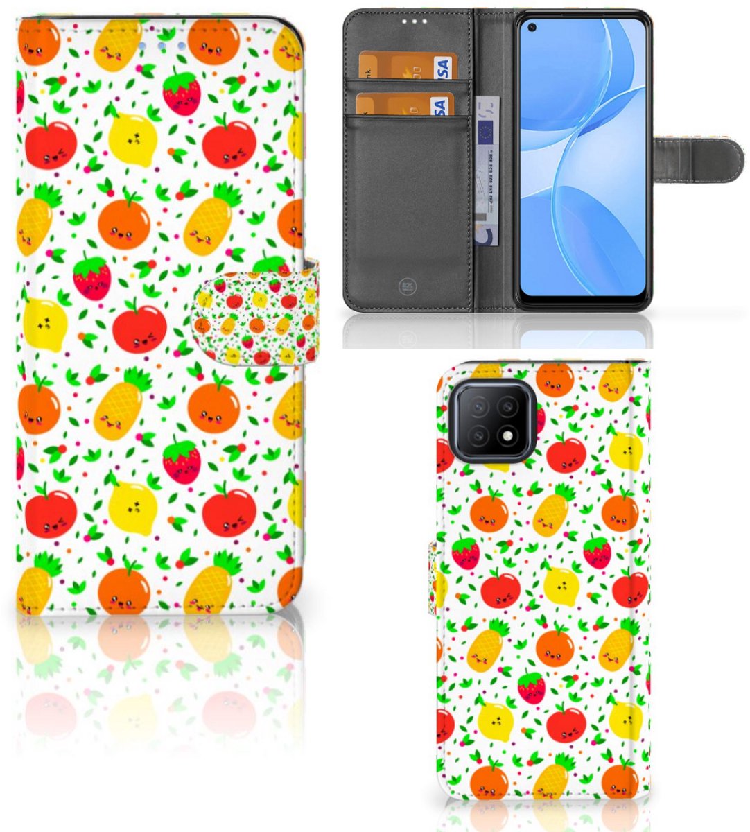 OPPO A73 5G Book Cover Fruits