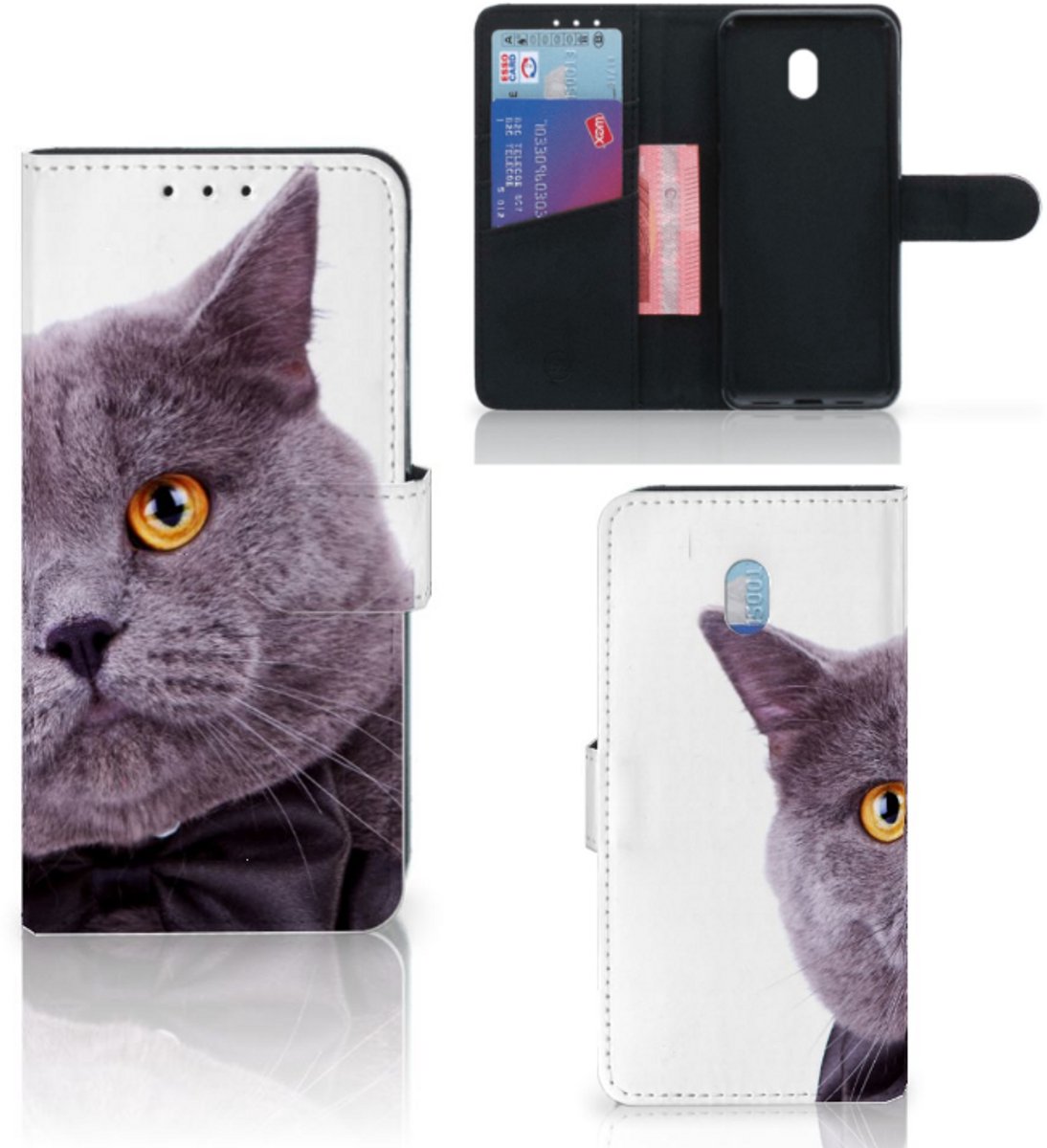 Xiaomi Redmi 8A Telefoonhoesje met Pasjes Kat