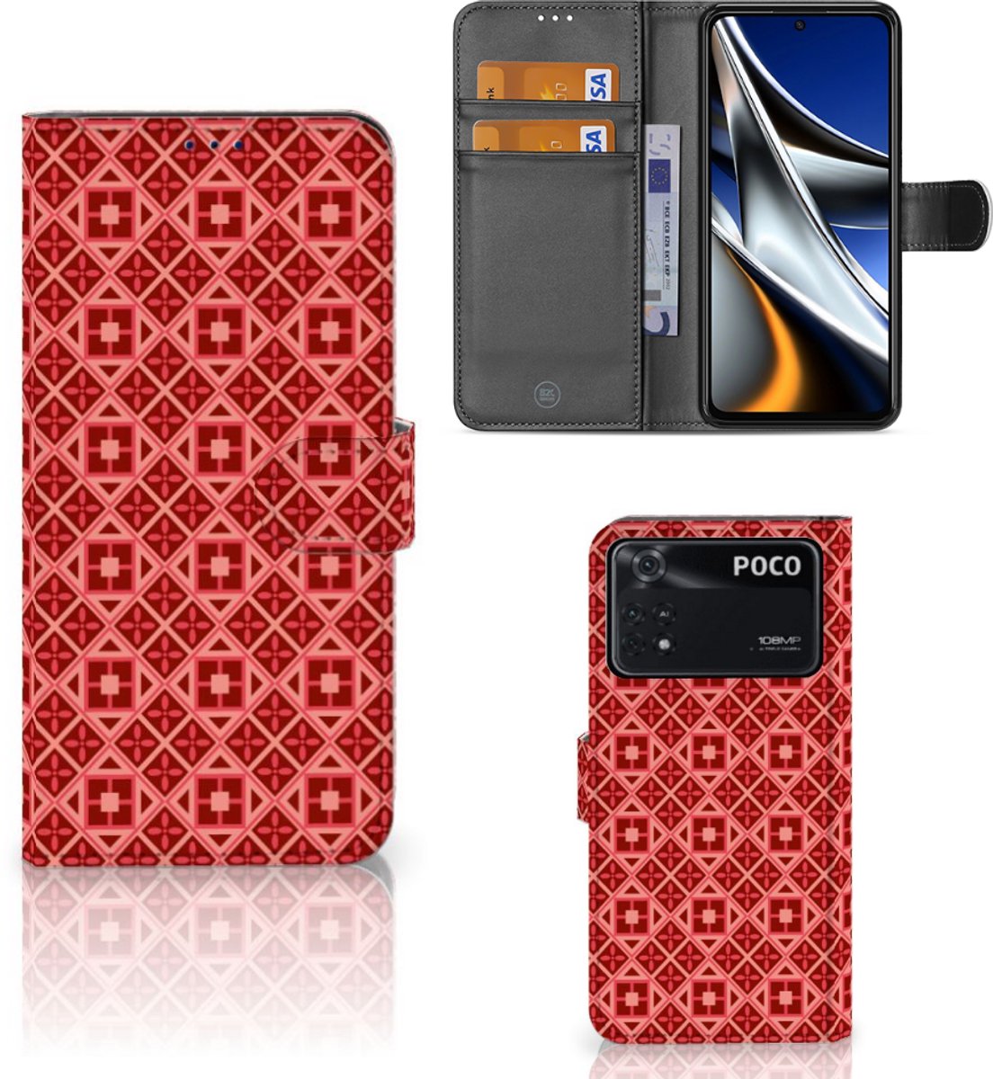 Xiaomi Poco X4 Pro 5G Telefoon Hoesje Batik Rood