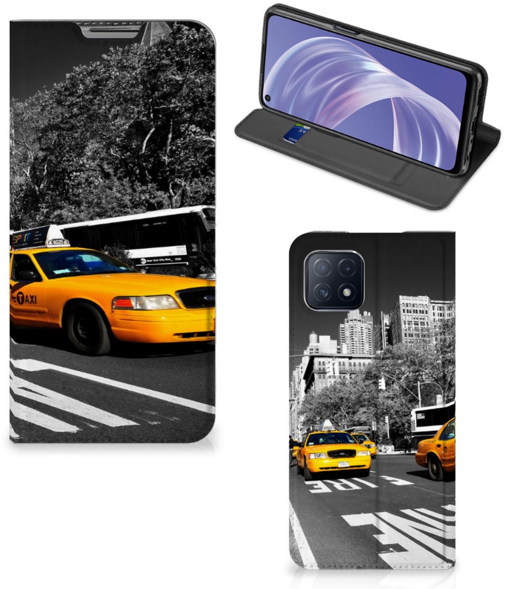 OPPO A73 5G Book Cover New York Taxi