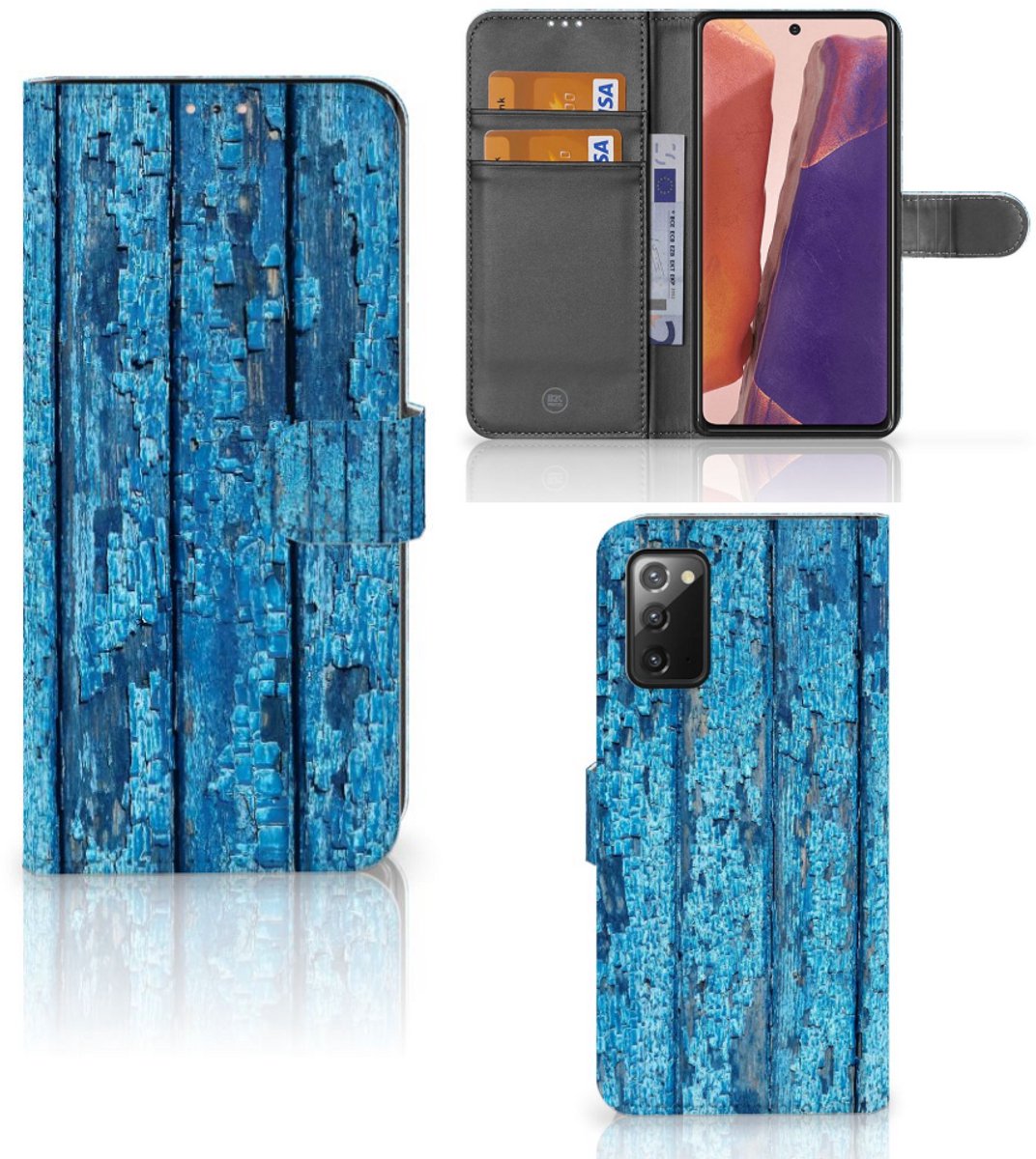Samsung Galaxy Note 20 Book Style Case Wood Blue