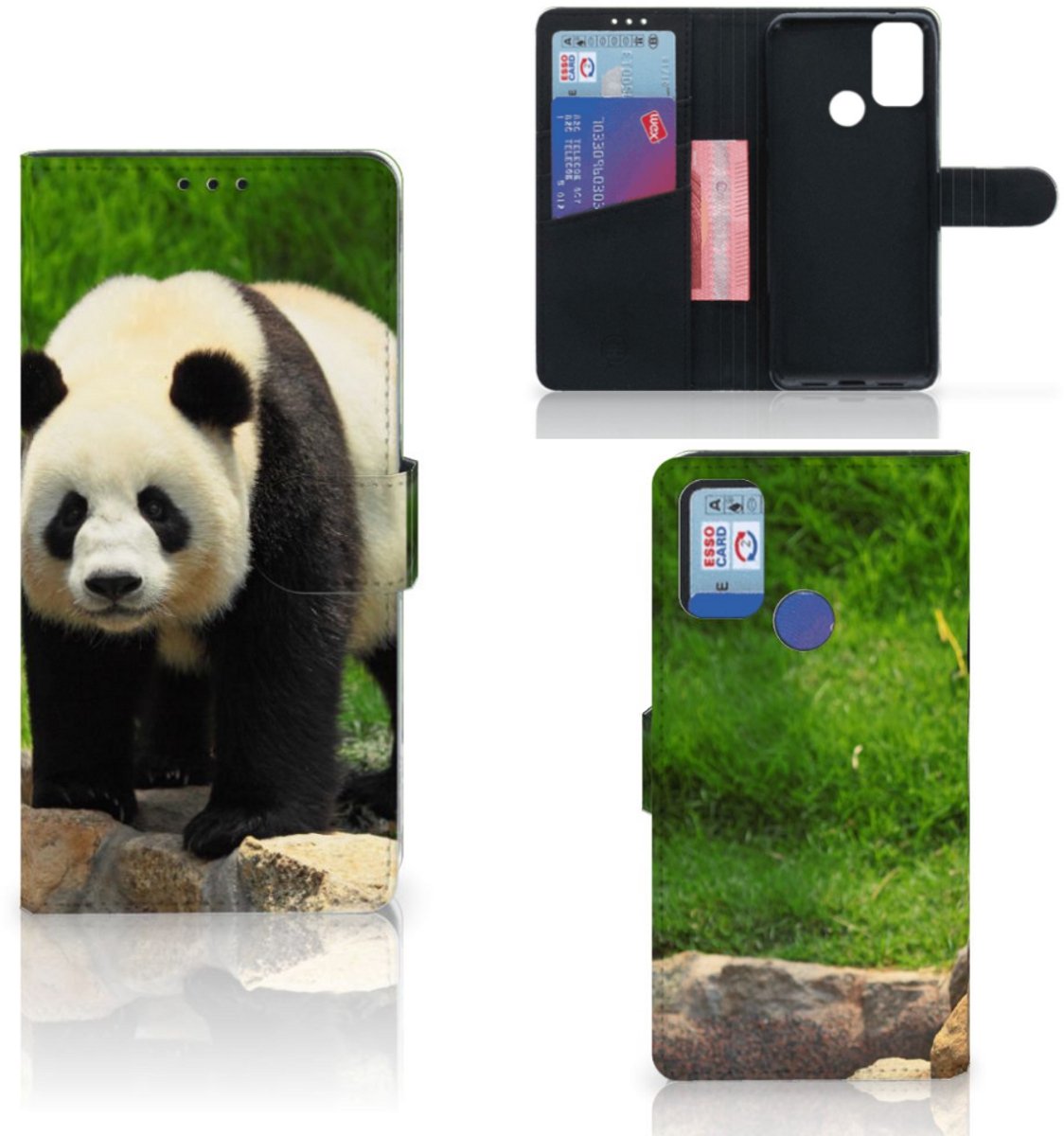 Alcatel 1S (2021) Telefoonhoesje met Pasjes Panda