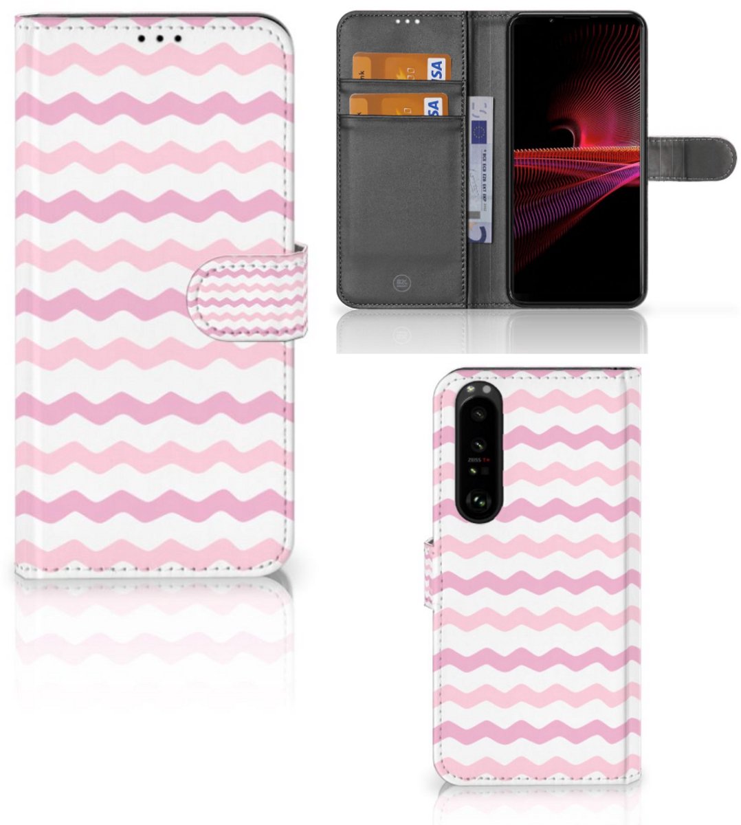 Sony Xperia 1 III Telefoon Hoesje Waves Roze