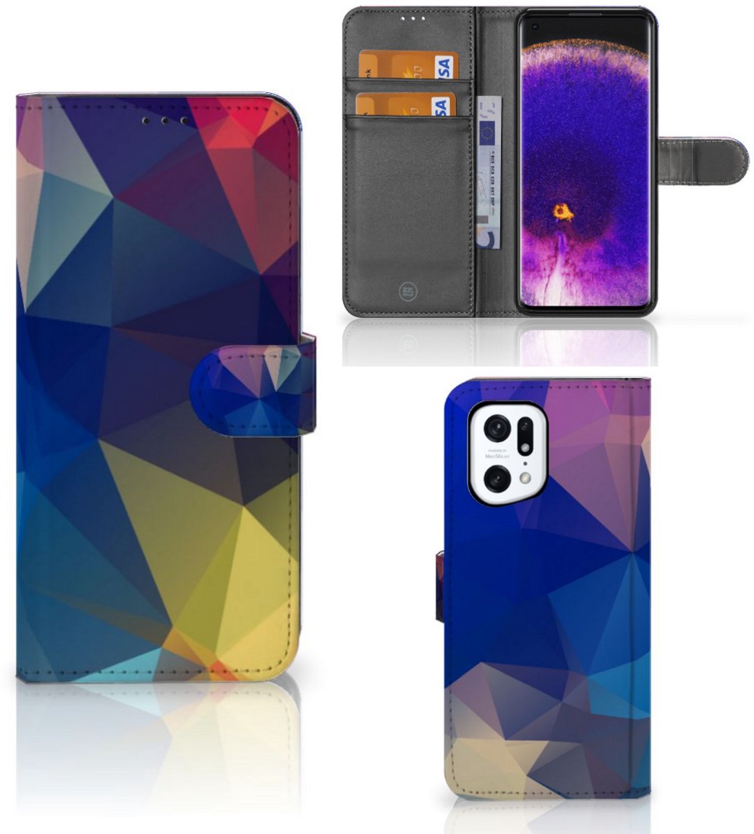 Book Case voor OPPO Find X5 Pro Book Case Polygon Dark