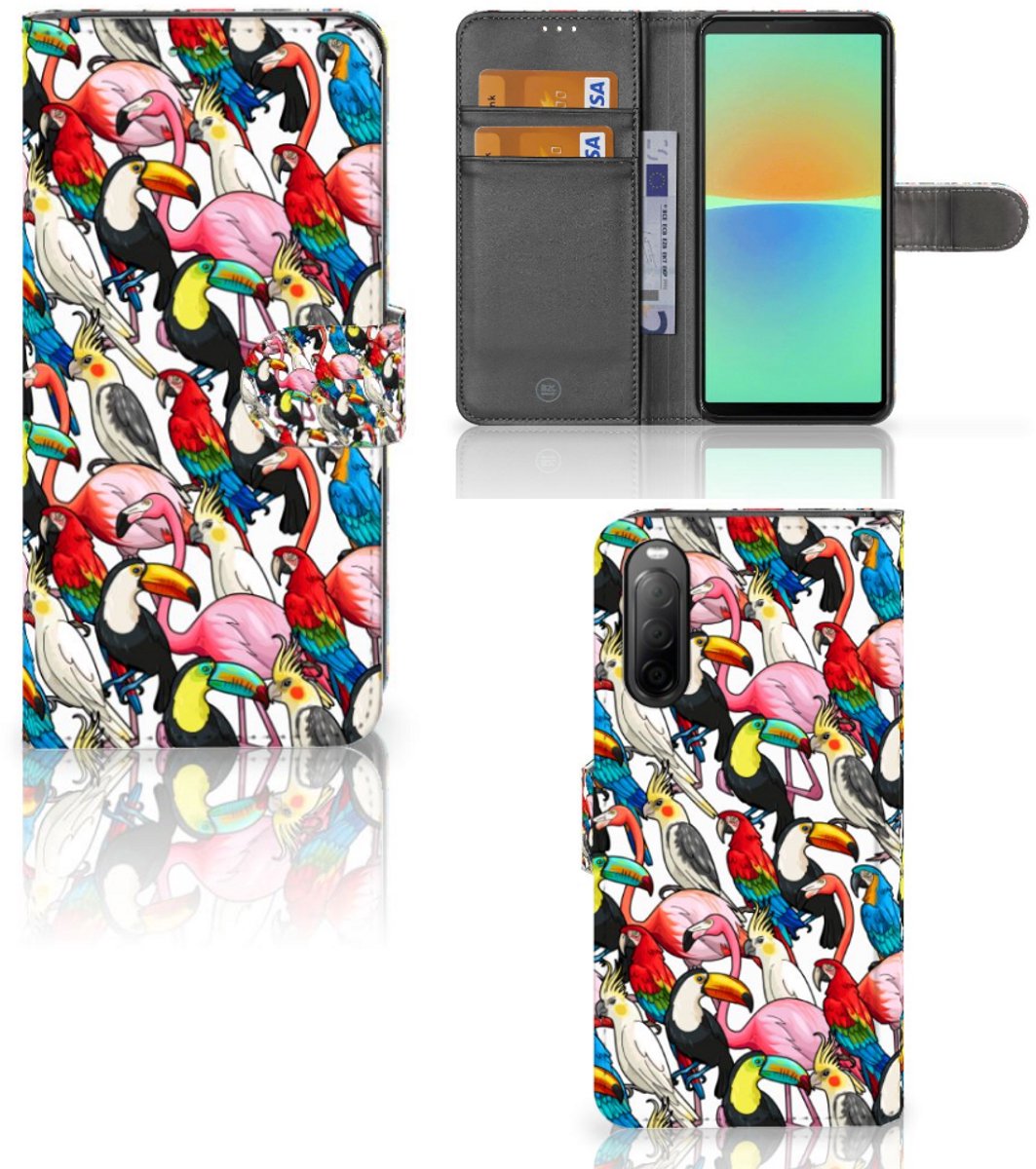 Sony Xperia 10 IV Telefoonhoesje met Pasjes Birds