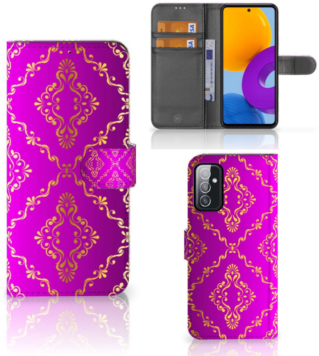 Wallet Case Samsung Galaxy M52 Barok Roze